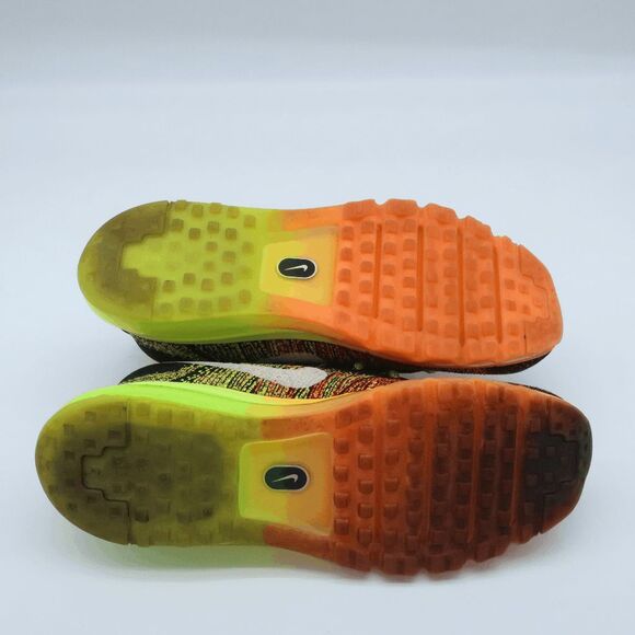 Nike Flyknit Air Max Sneakers Men's Size 10.5 - Rare Black/Atomic Orange/Volt - Picture 6 of 9